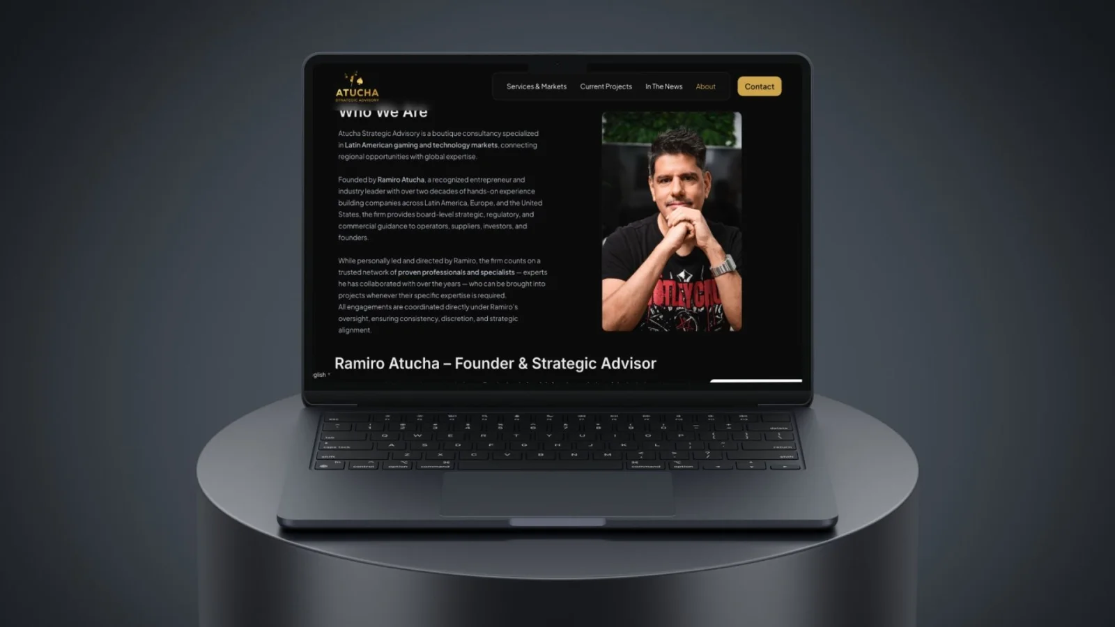 Página de la web desarrollada para Atucha Strategic Advisory