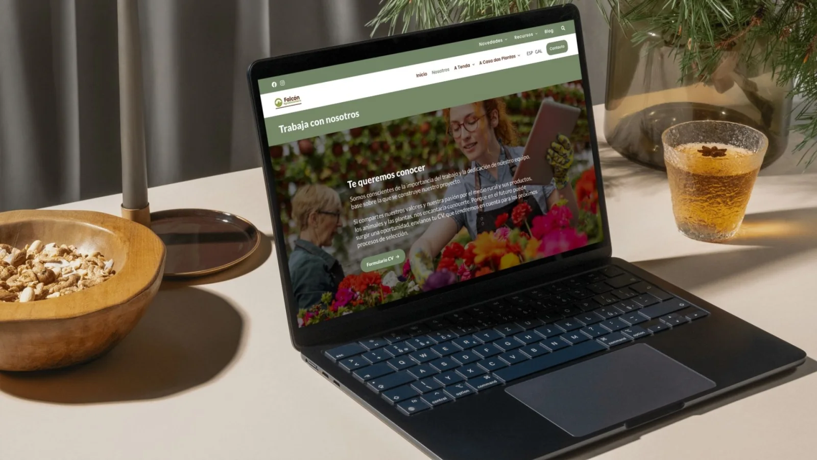 Sección de la web de Falcón Agroalimentaria