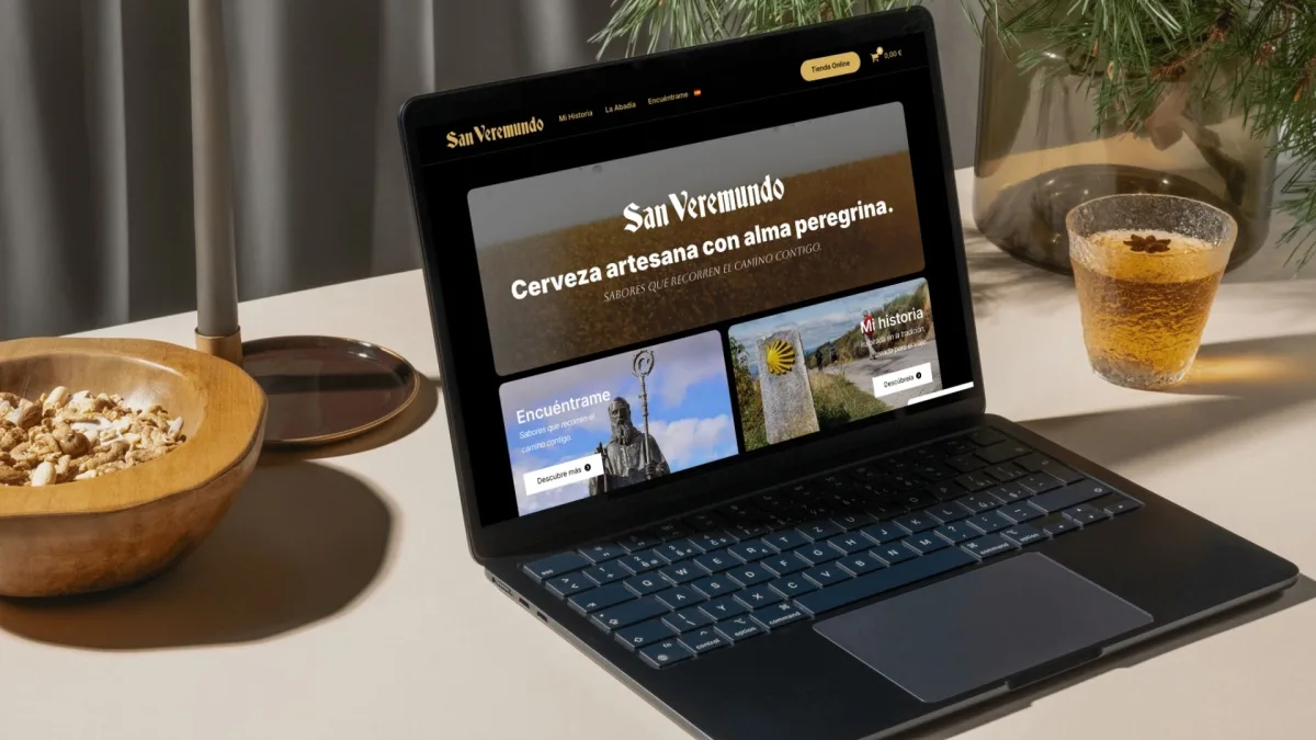 Captura de la tienda online de San Veremundo mostrada en un portátil