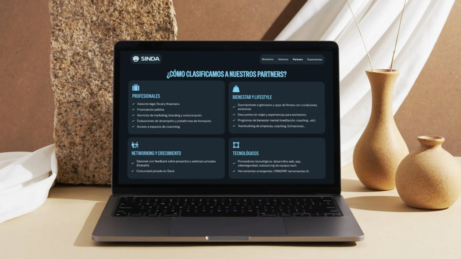 Detalle de la experiencia web de SindaHub