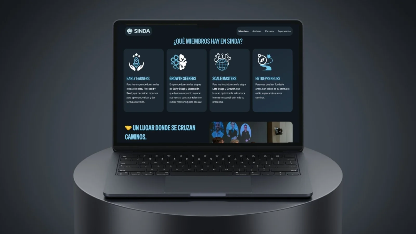 Página de la web desarrollada para SindaHub