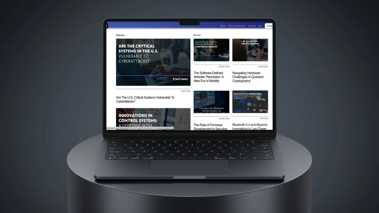 Página de la web desarrollada para Tech Teamz